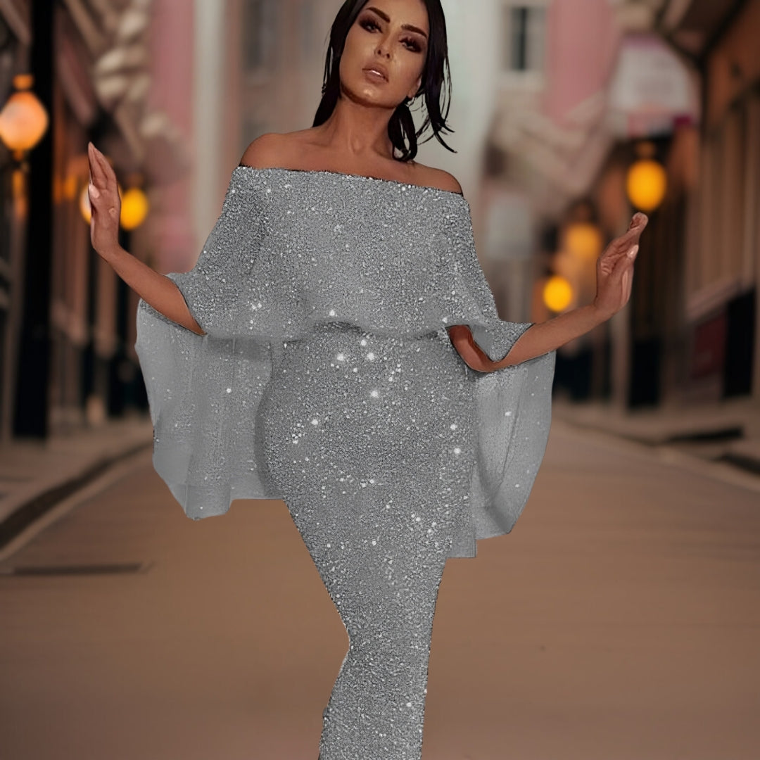 Women's Shoulder Baring Gown in Eight Shades