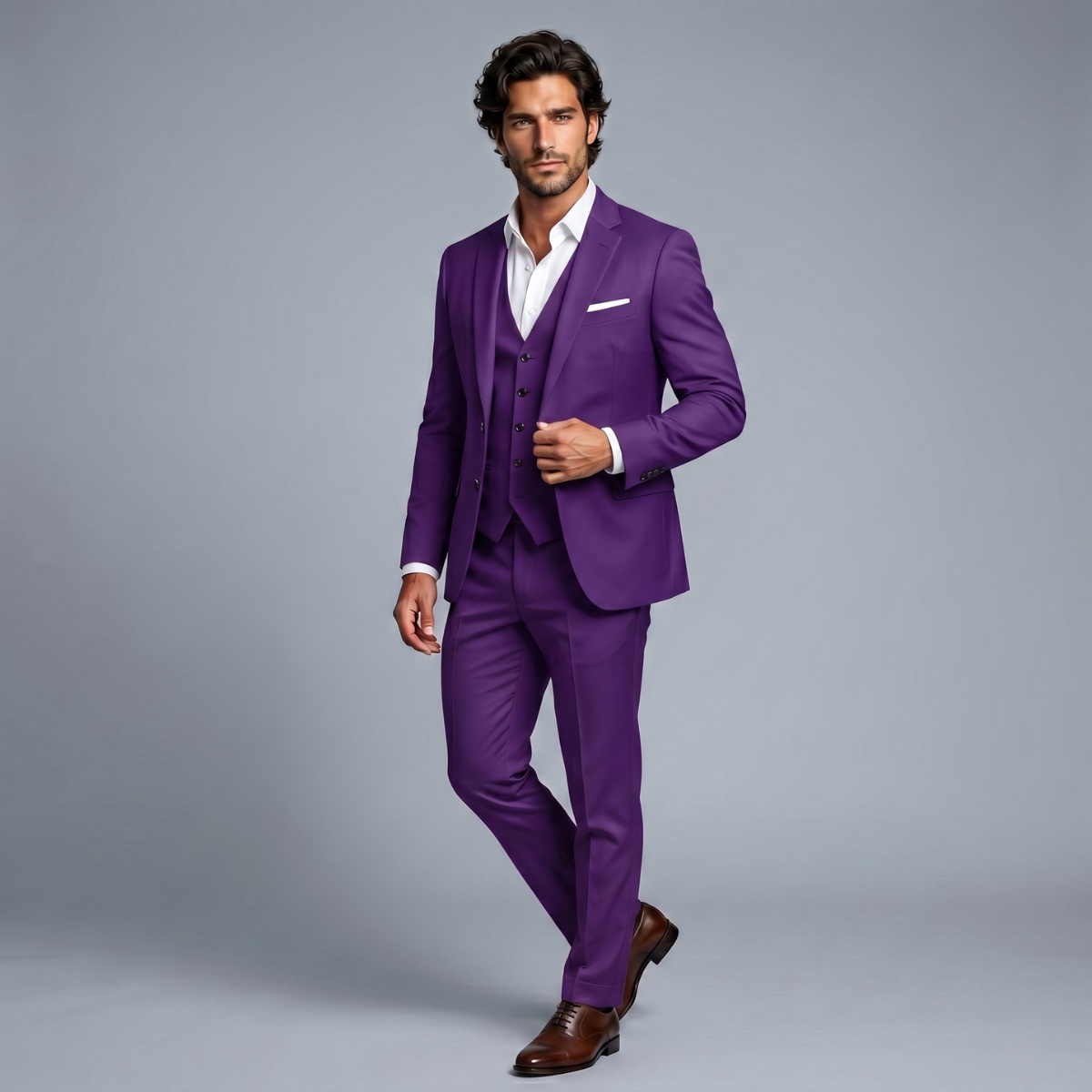 The Pozzuoli Men’s Luxury Suit Set – Blazer Waistcoat Trousers