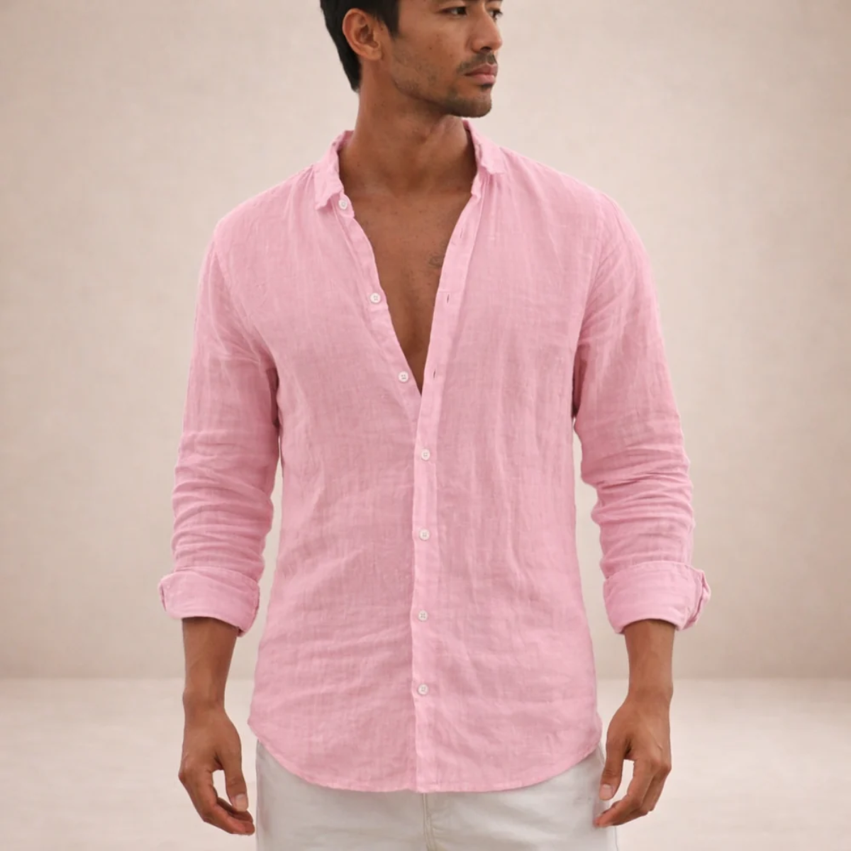 The Ravenna Men's Relaxed Fit Linen Button Up Shirt