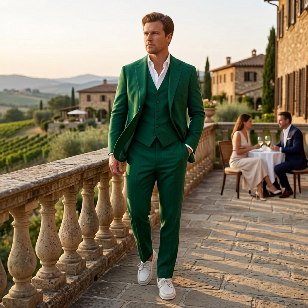 The Montalcino Men’s Luxury 3 Piece Set - Jacket, Gilet & Trousers