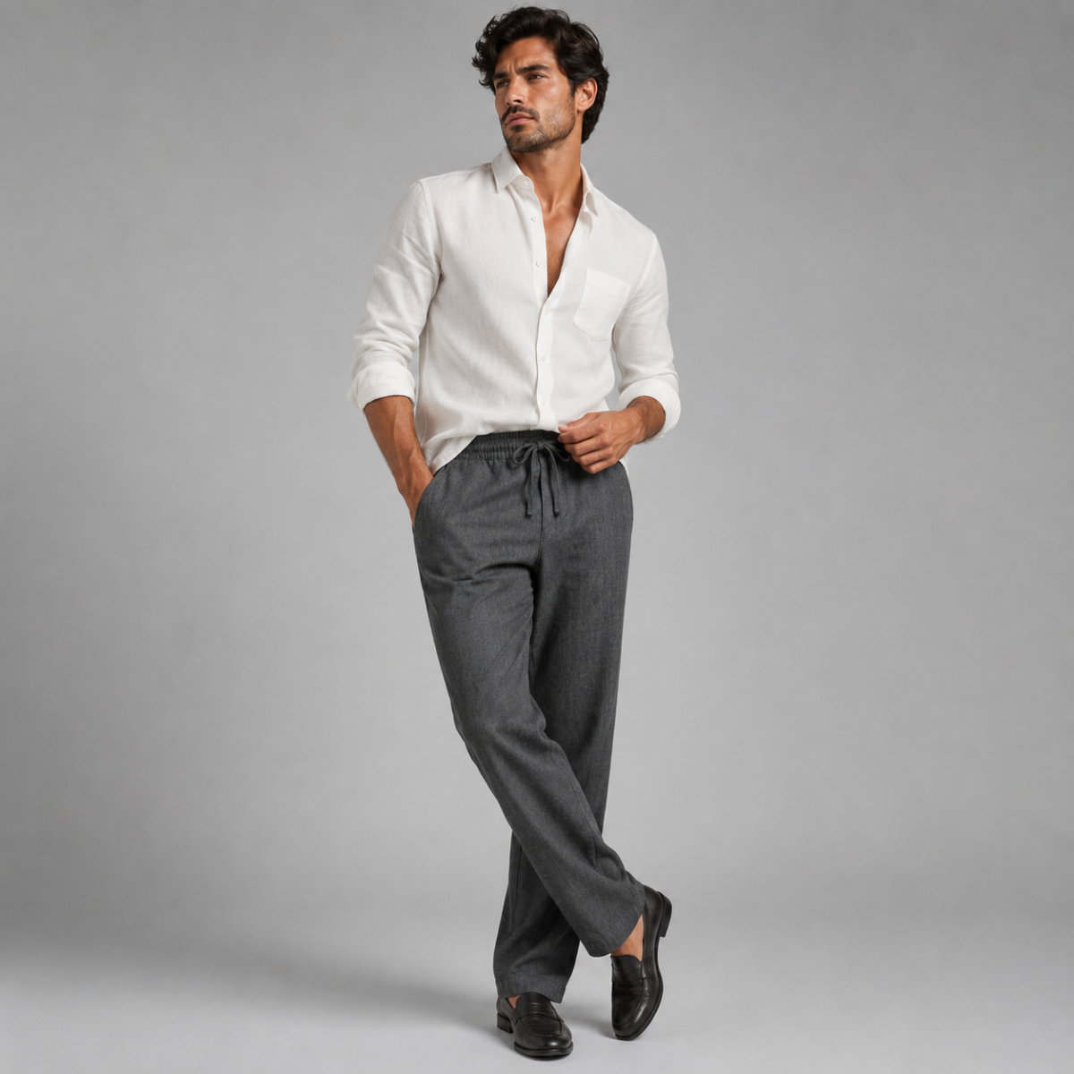 The Riccione Men's Breathable Linen Drawstring Trousers