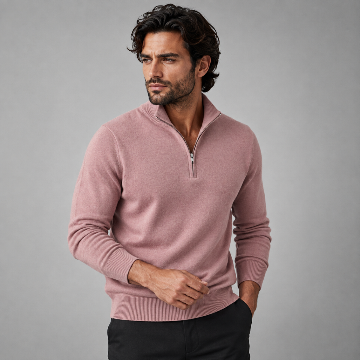 The Como Men's Quarter Zip Mock Neck Jumper