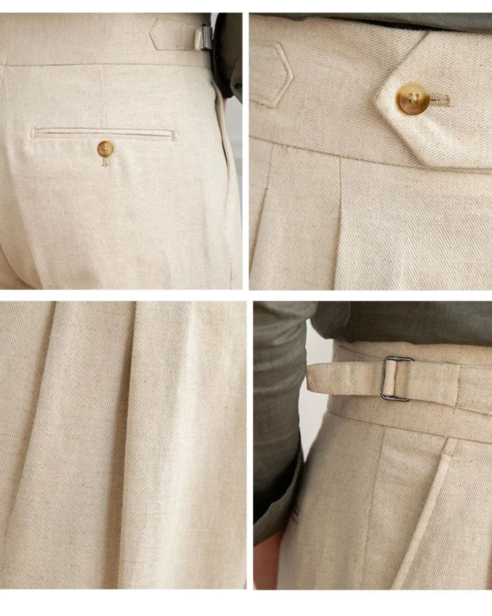 The Laguna Men's Pleated Tailored Linen Trousers