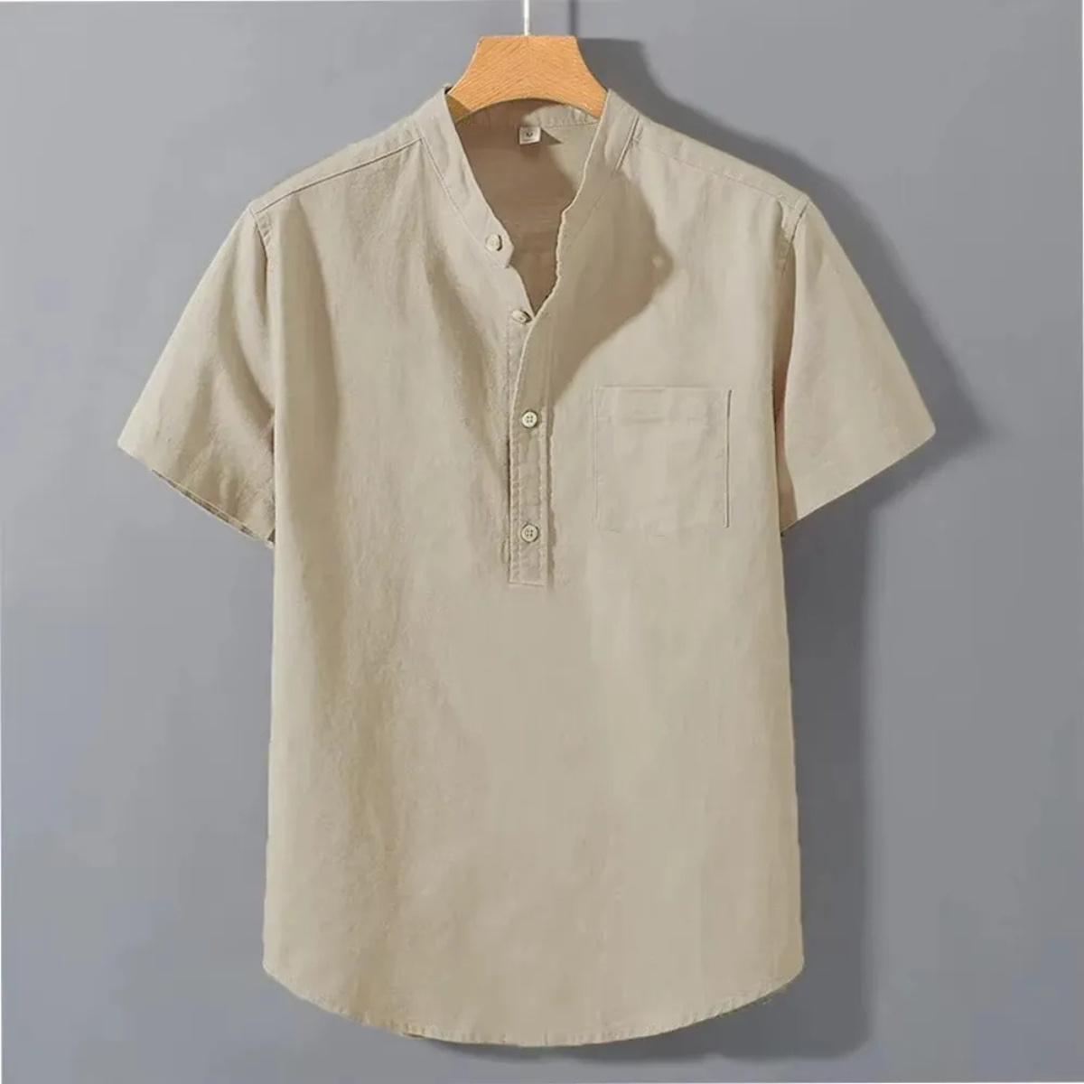 The Chesterfield Men’s Breathable Cotton Linen Short Sleeve Shirt