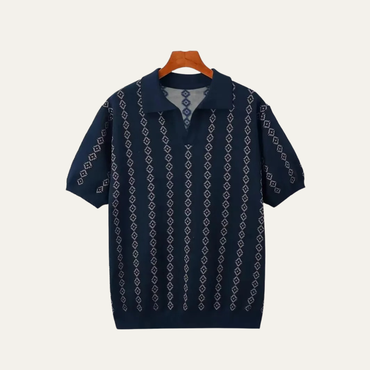 The Riccione Men’s Patterned Knit Polo Shirt