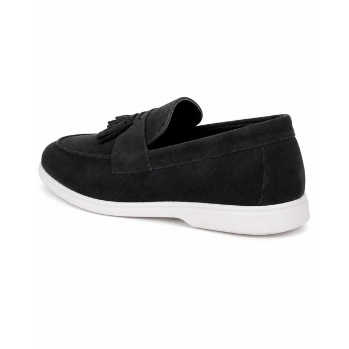 The Prescott Men's Suede Tassel Slip On Loafers - Black