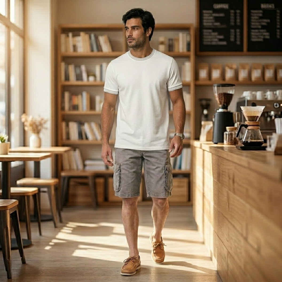 Men’s Multi Pocket Tactical Cargo Shorts with Belt