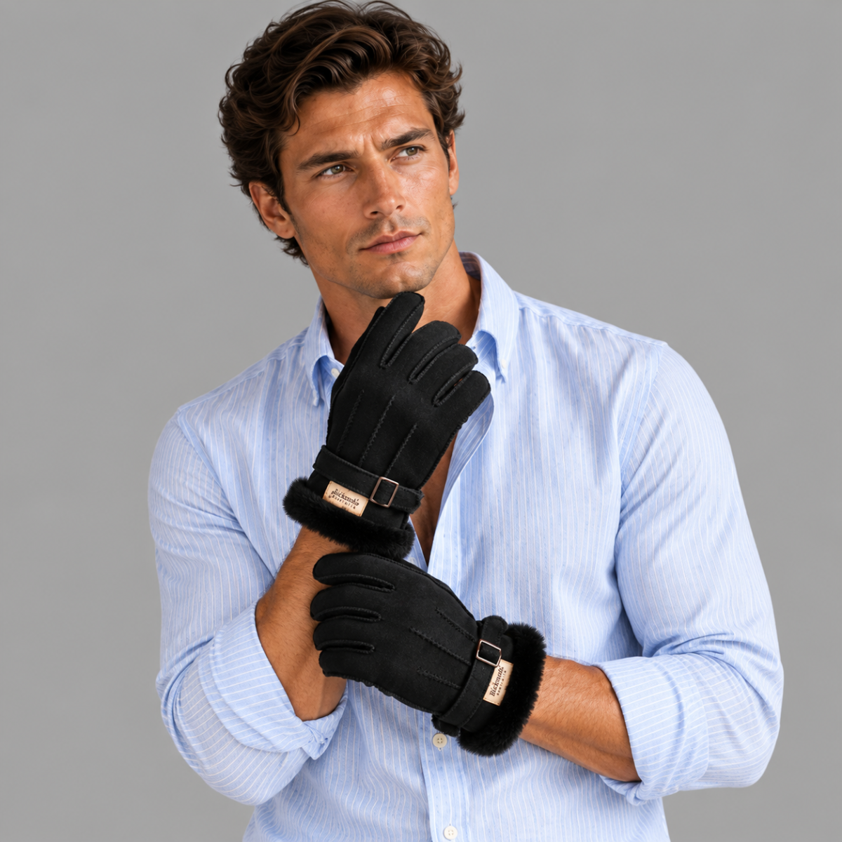 The Brenton Men’s Sheepskin Fur Winter Gloves