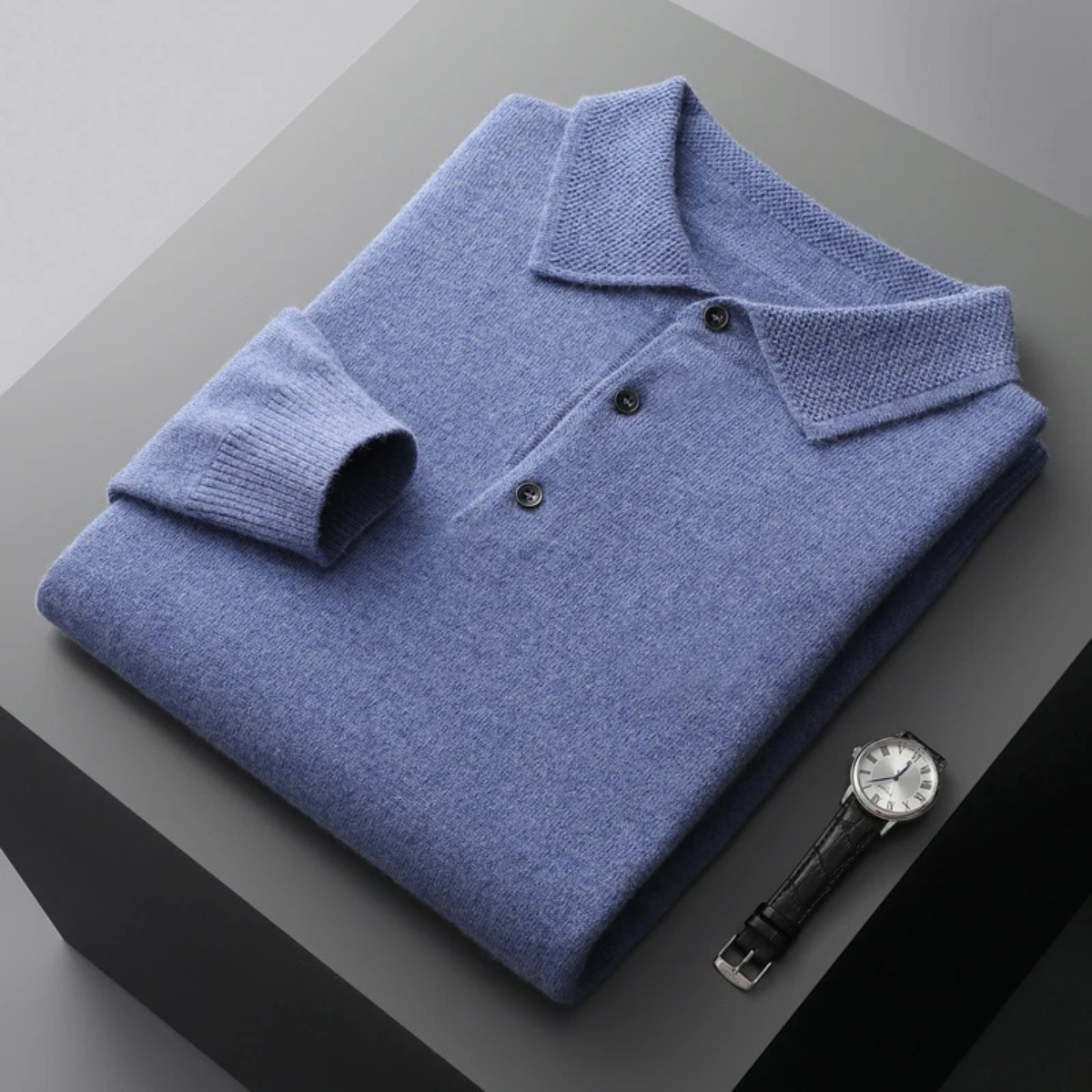 The Bayswater Men's Wool Blend Knit Polo Jumper