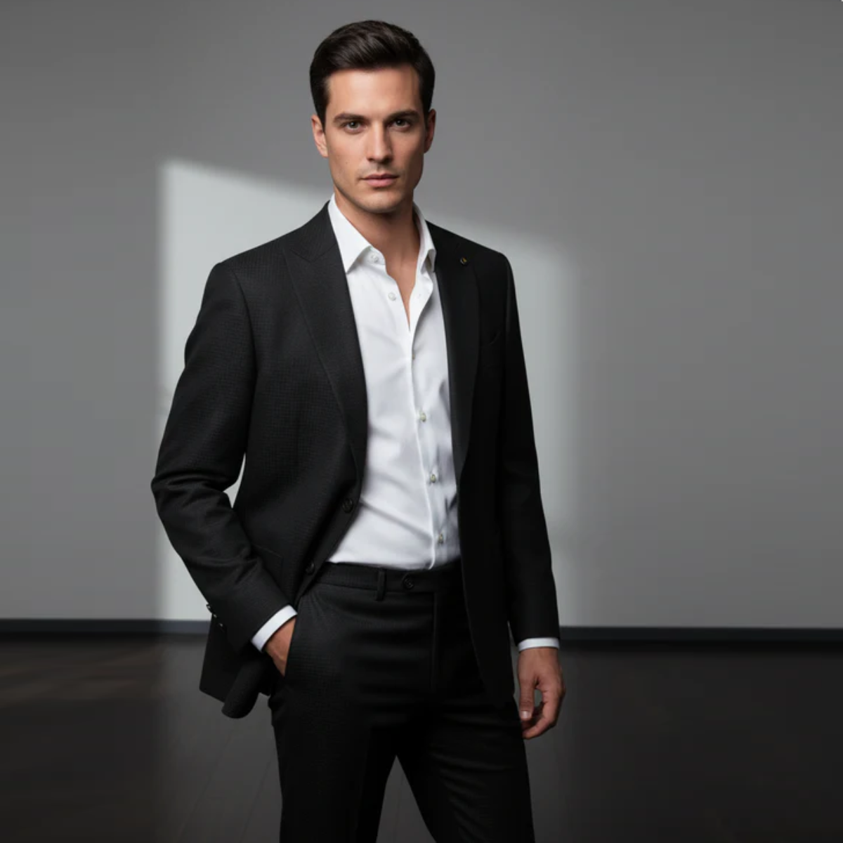 The Henderson Men's Smart Slim Fit Business Blazer - Black