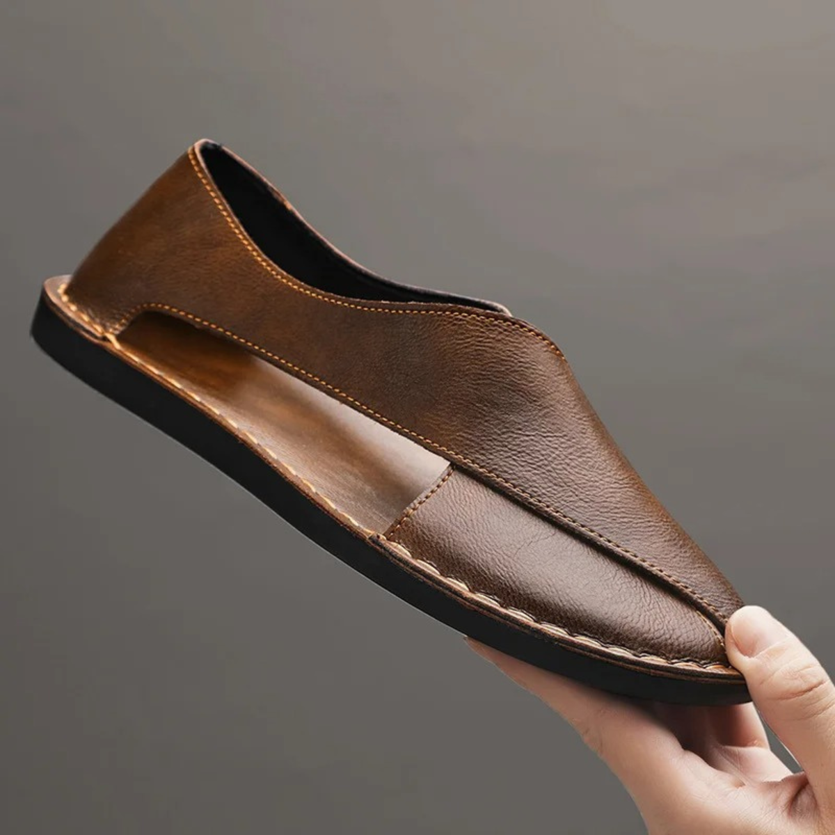 The Pitigliano Men’s Casual Summer Leather Slip On Sandals