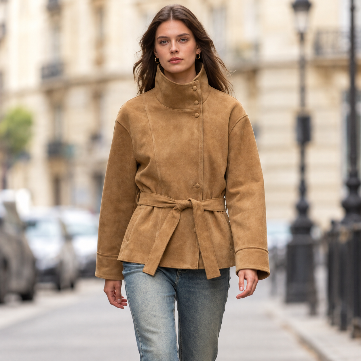 Women's Belted Faux Fur Coat
