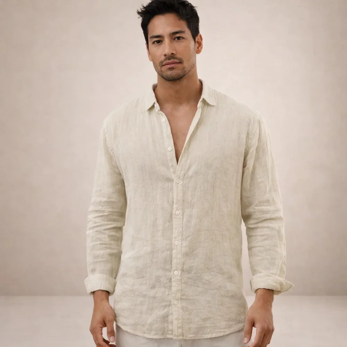 The Ravenna Men's Relaxed Fit Linen Button Up Shirt