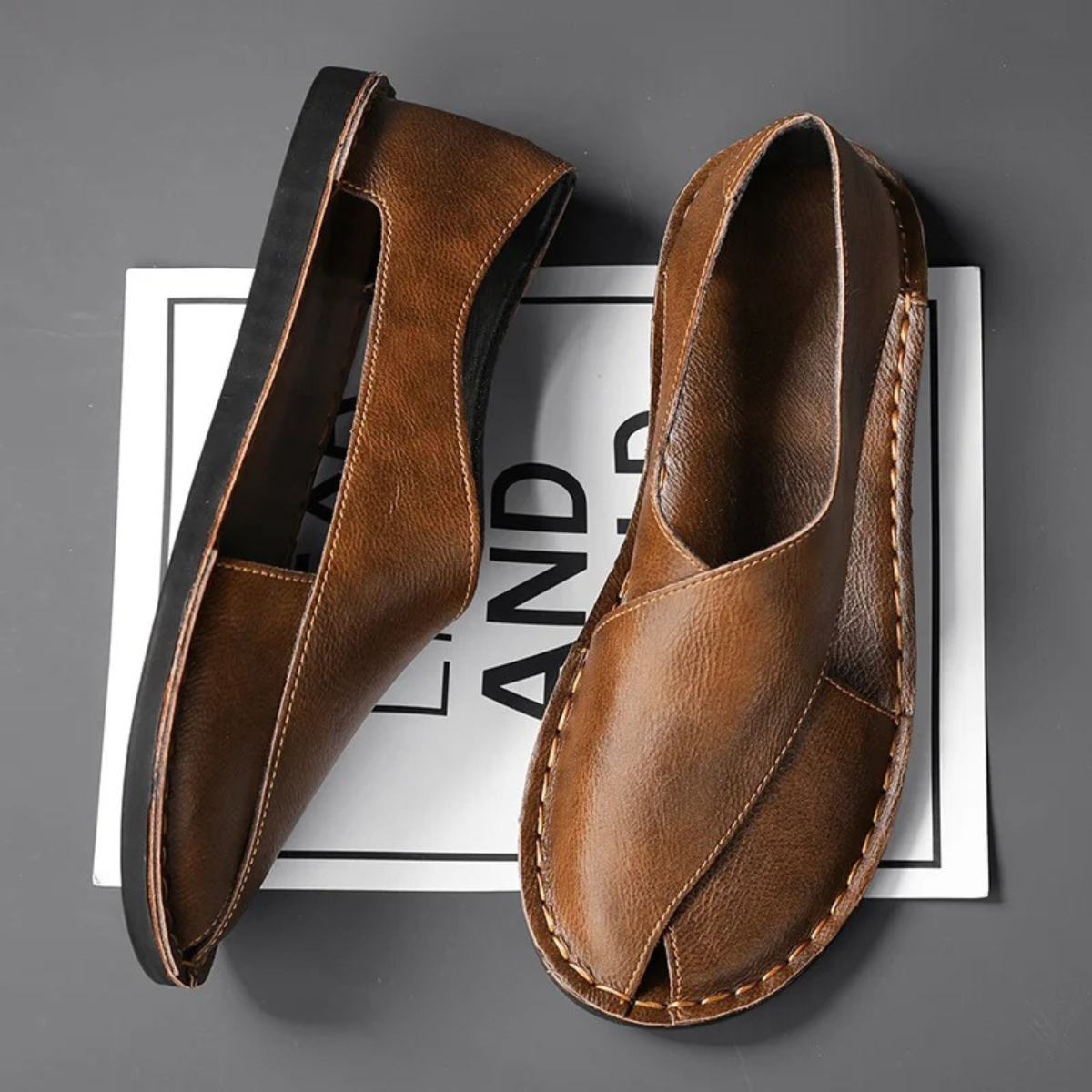 The Pitigliano Men’s Casual Summer Leather Slip On Sandals