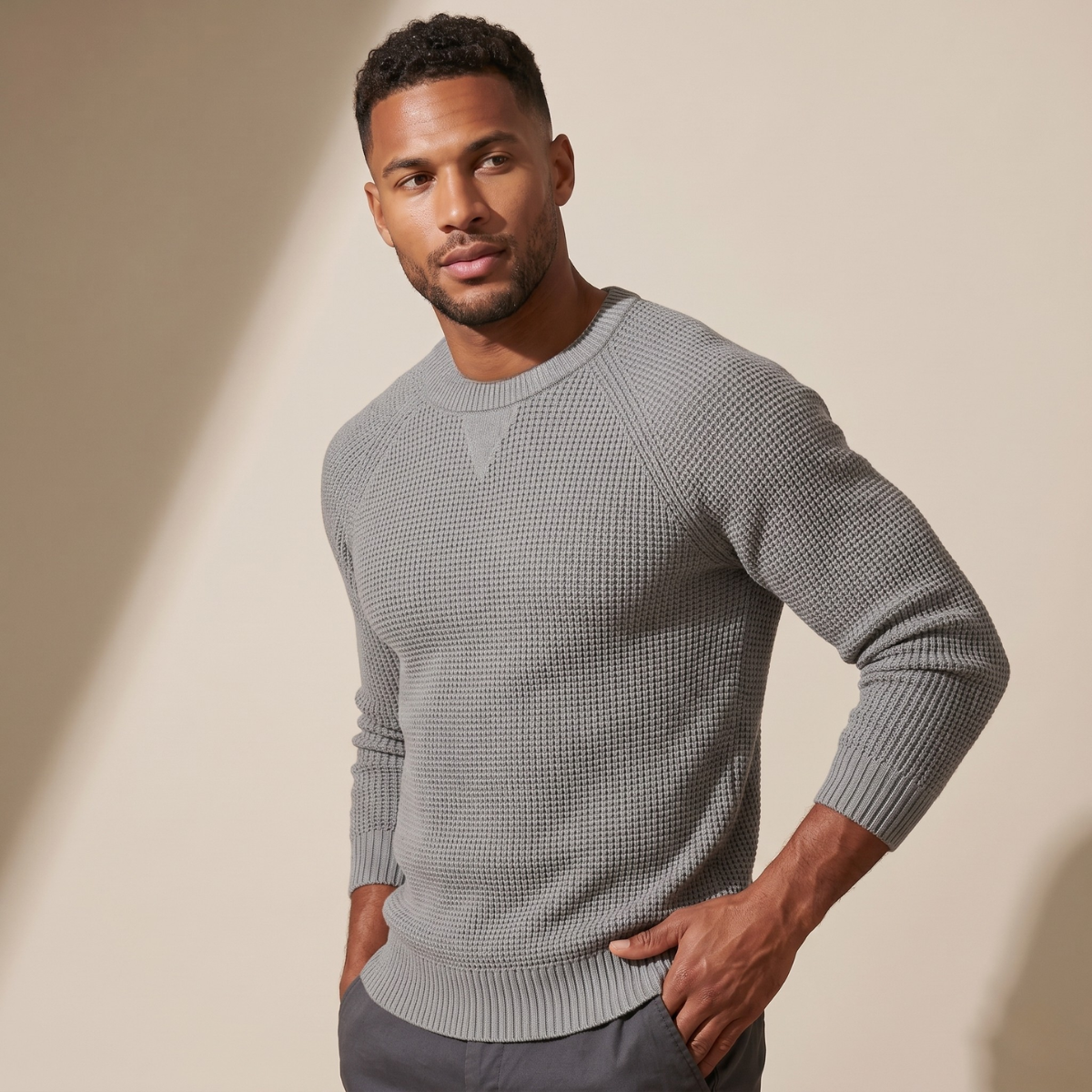 Men's Comfortable Knitted Cotton Jumpers