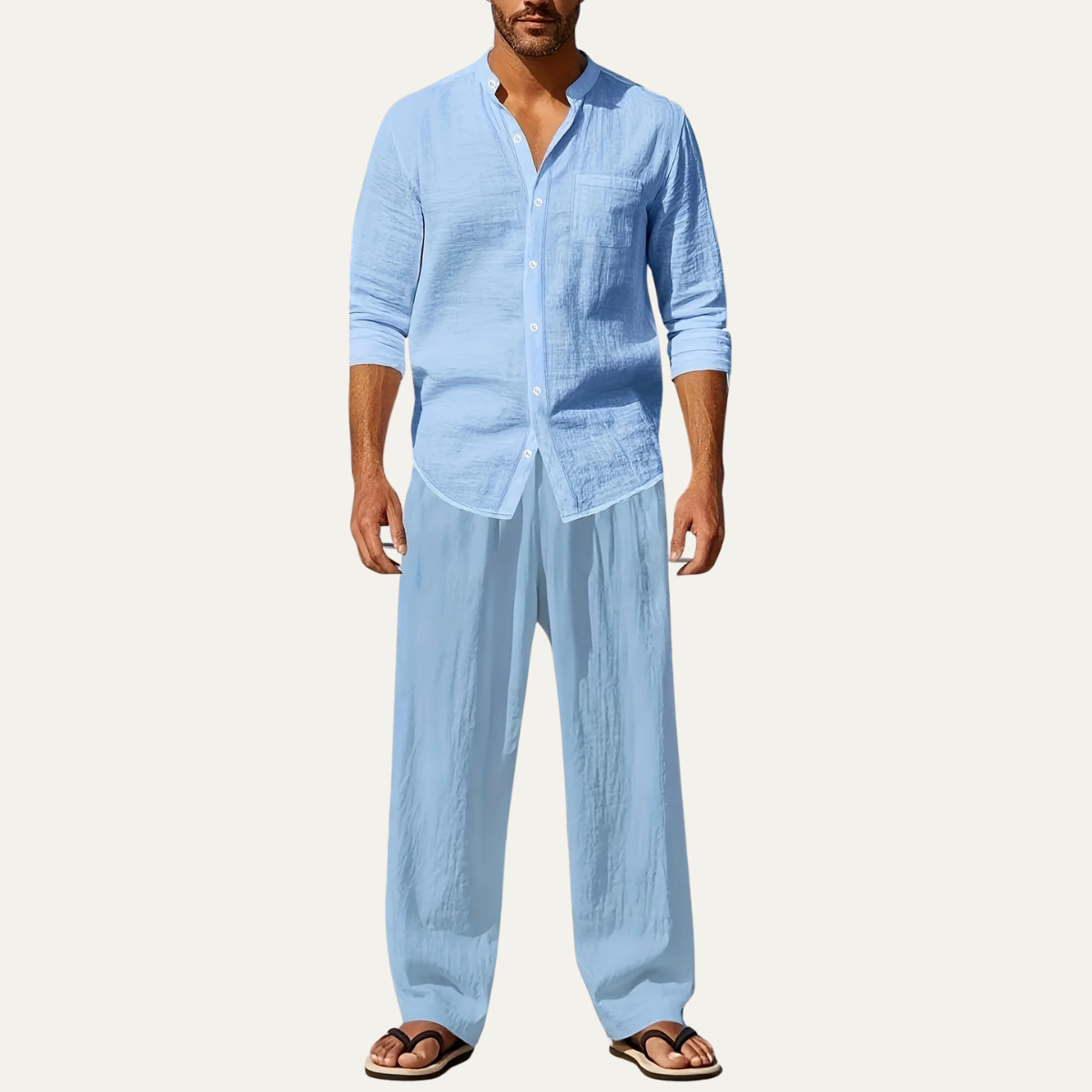 The Asolo Men’s Casual Shirt and Trousers Outfit – Summer Linen Set