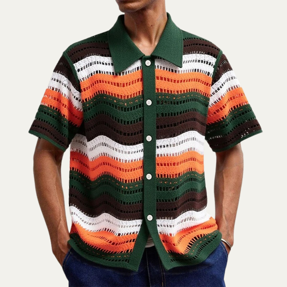 The Foligno Men’s Relaxed Fit Crochet Shirt
