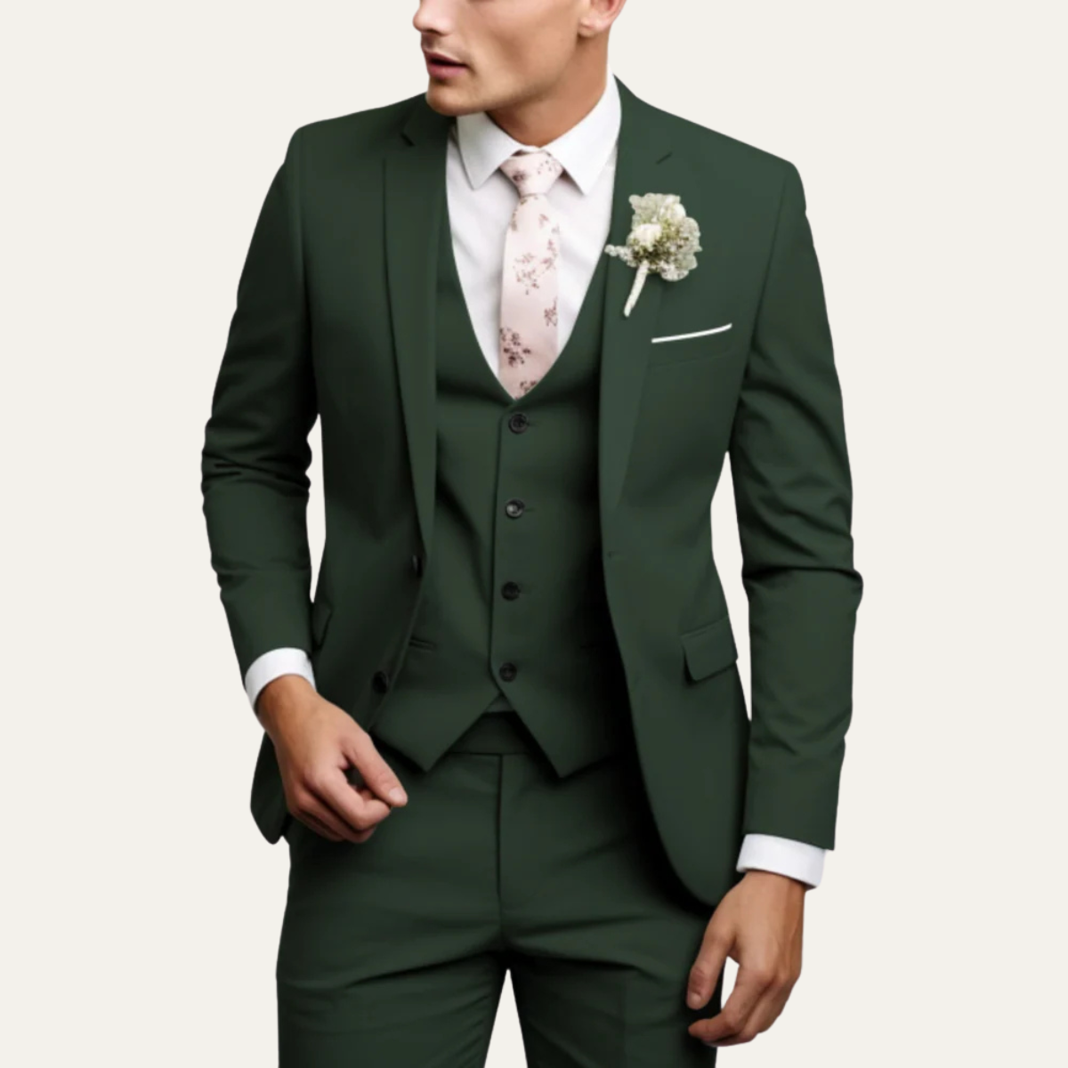Men’s Elegant 3 Piece Slim Fit Business Suit Set