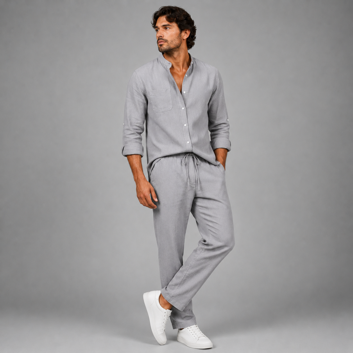 The Asolo Men’s Casual Shirt and Trousers Outfit – Summer Linen Set