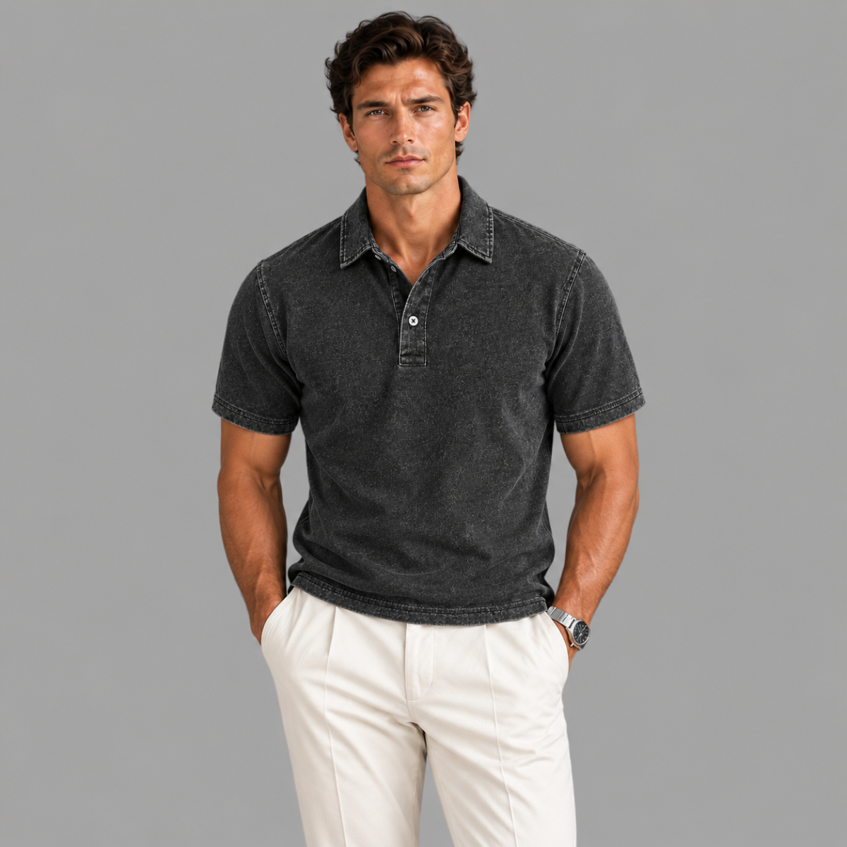 The Sirmione Men's Vintage Cotton Polo Shirt