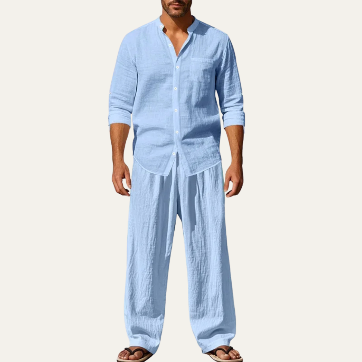 The Haddon Men’s Breathable Linen Shirt & Trousers Set