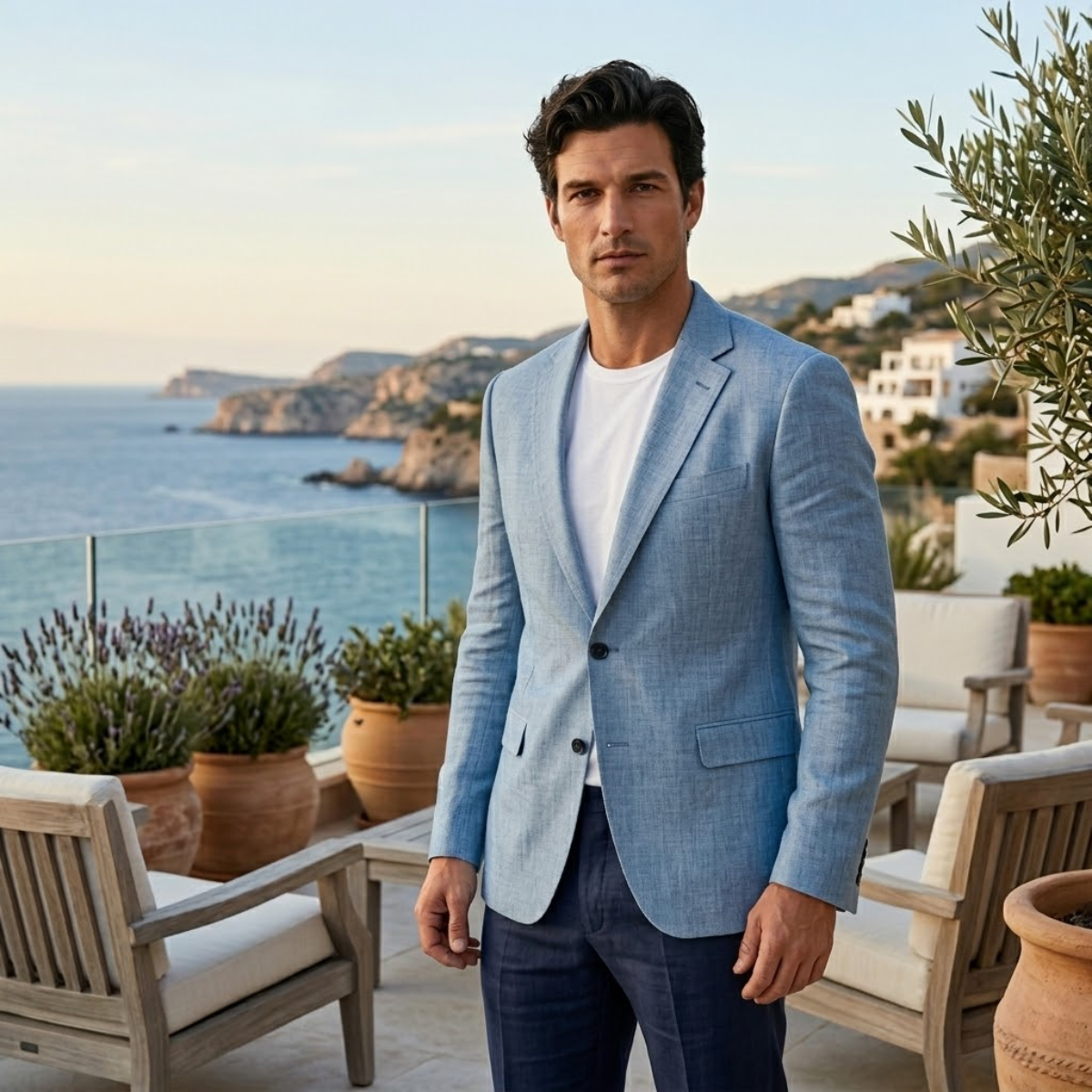 The Dalton Men's Linen Blazer Jacket