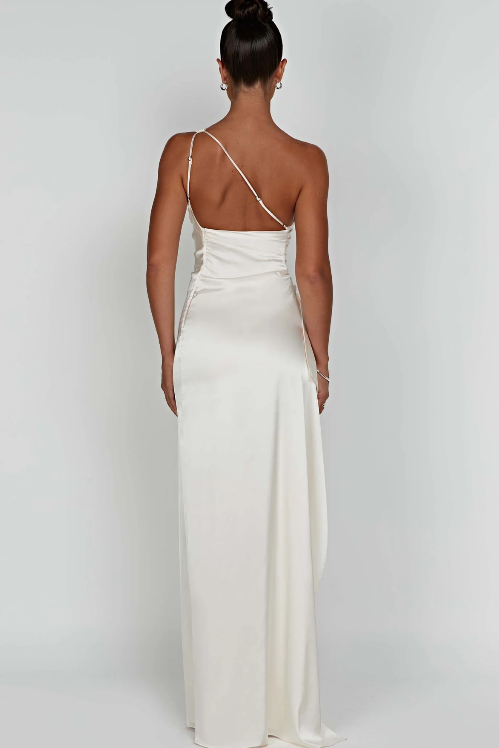 Women's Sheen Satin Gown with One Strap