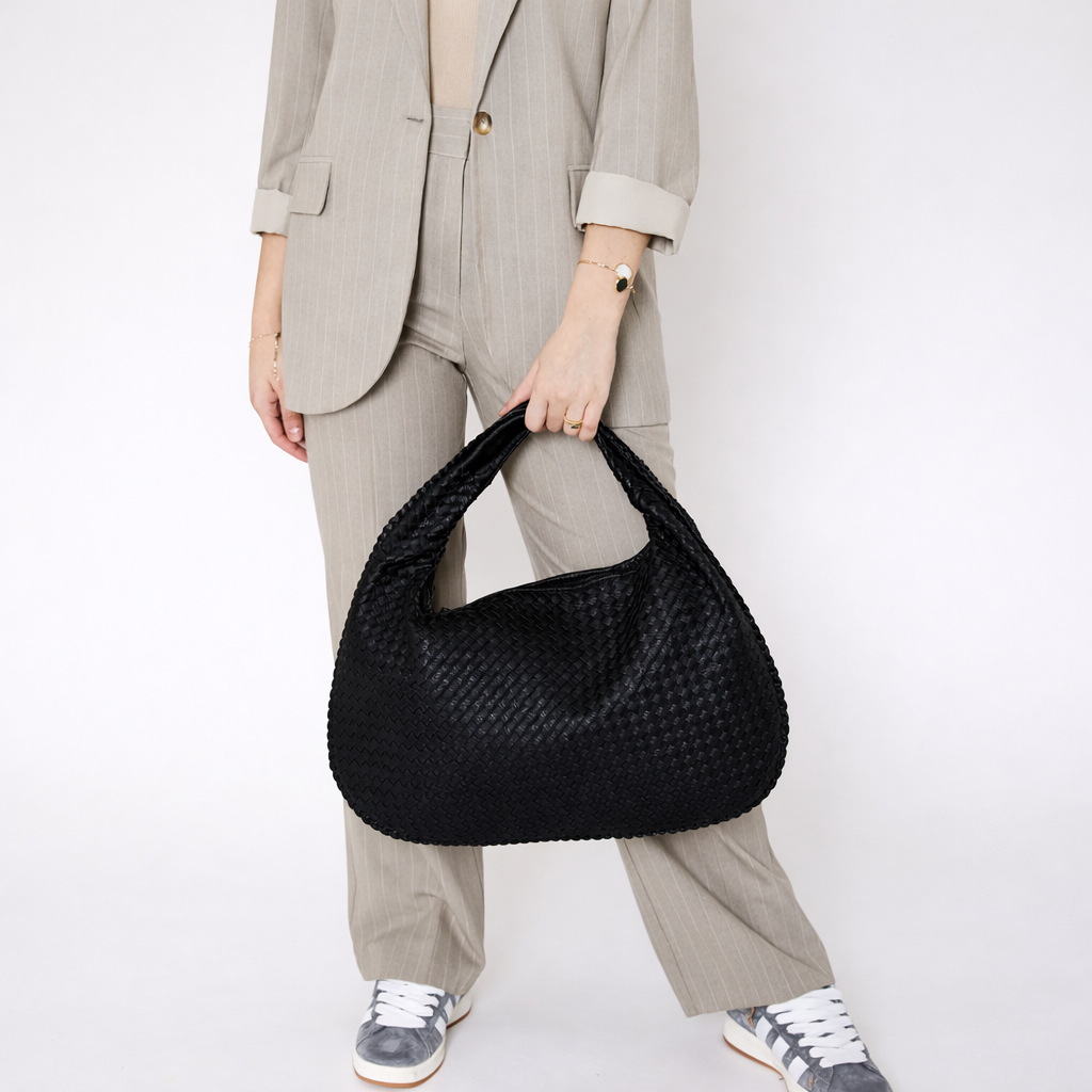 Woven Tote Bag – Paris Style Shoulder Bag for Women