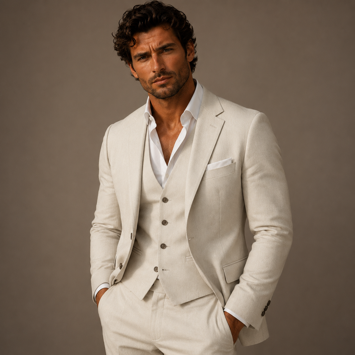 Men’s 3 Piece Suit | The Pesaro | Slim Fit Formal Wedding & Business Suit Set