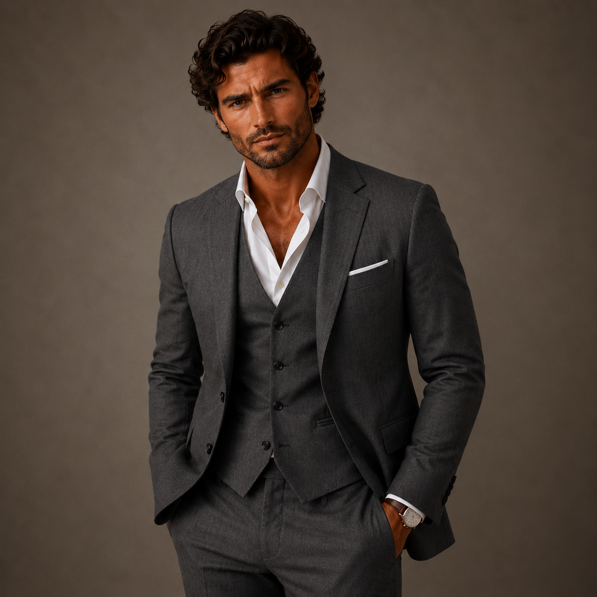 Men’s 3 Piece Suit | The Pesaro | Slim Fit Formal Wedding & Business Suit Set