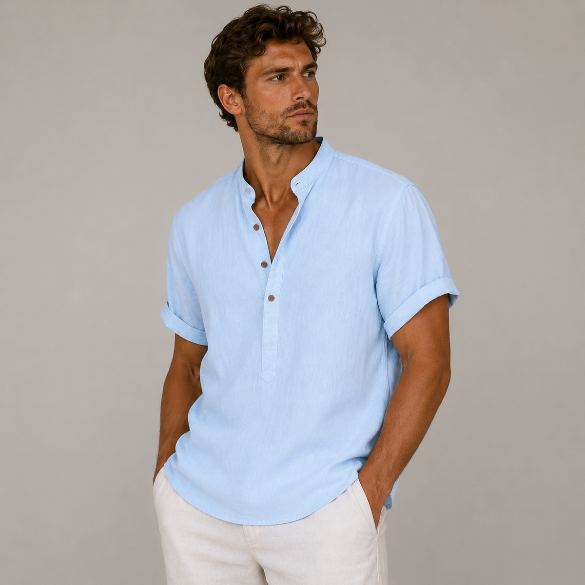 The Montclair Men’s Summer Casual Linen Shirt