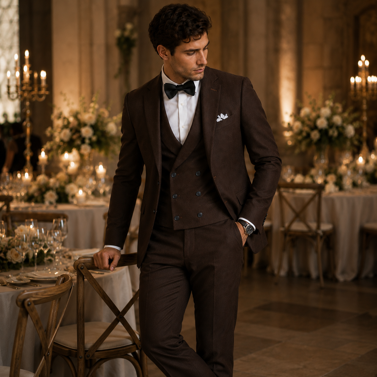 The Remington Men’s 3 Piece Slim Fit Tuxedo Suit Set – Formal Wedding & Business Suit