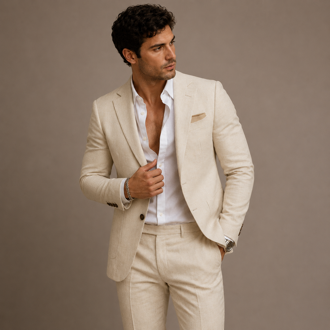 Men’s Slim Fit Set – Two Piece Business Wedding Suit