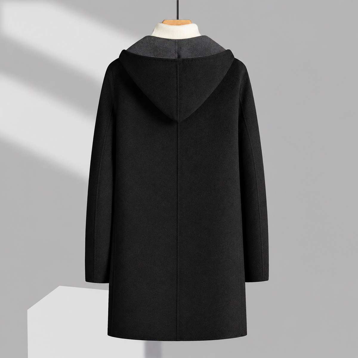 The Portman Men's Hooded Wool Blend Overcoat