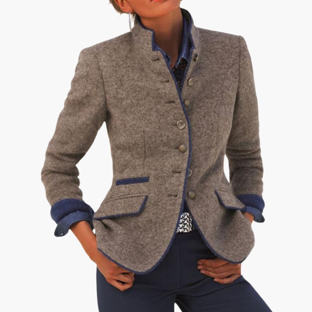 Women's Warm Brown Buttoned Blazer