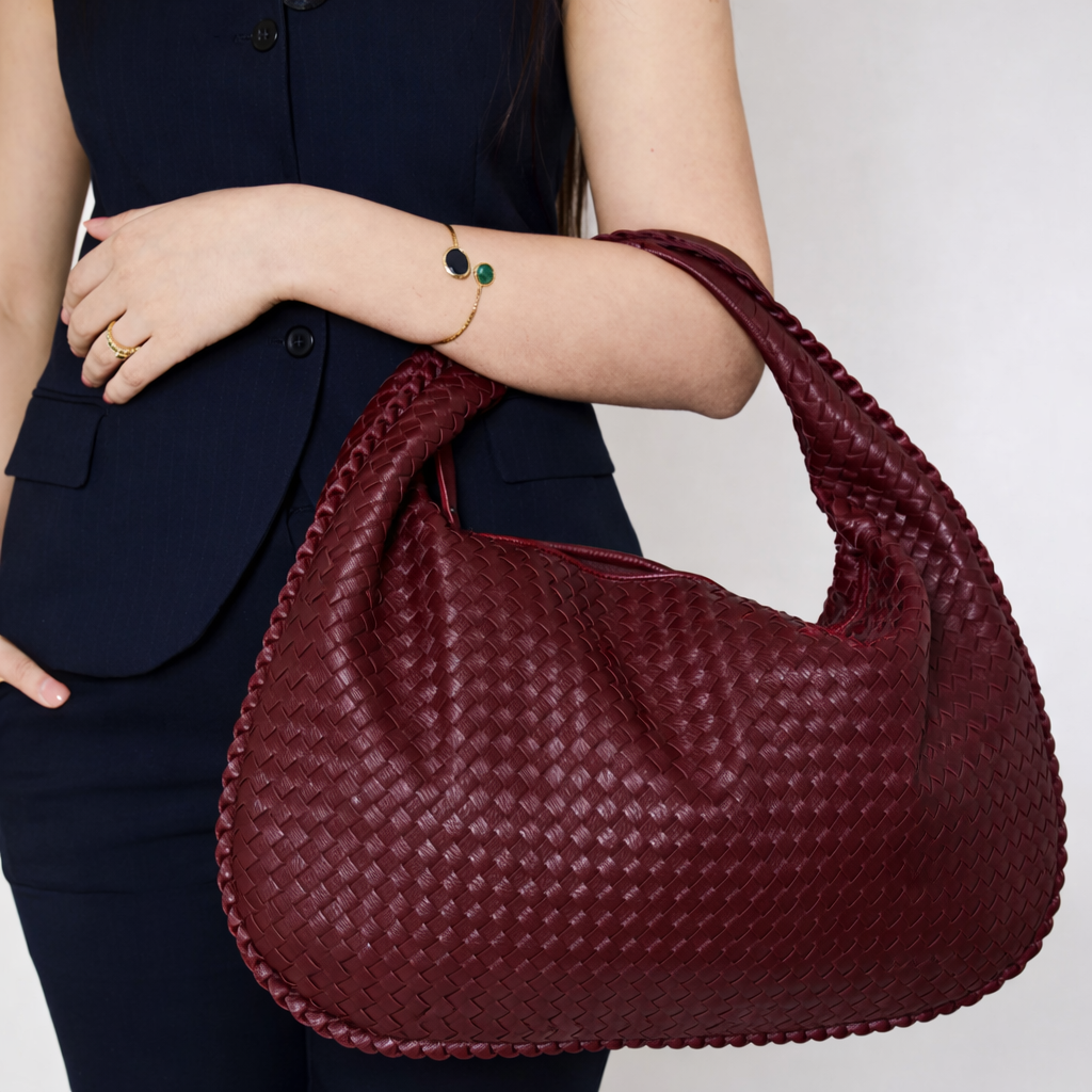 Woven Tote Bag – Paris Style Shoulder Bag for Women