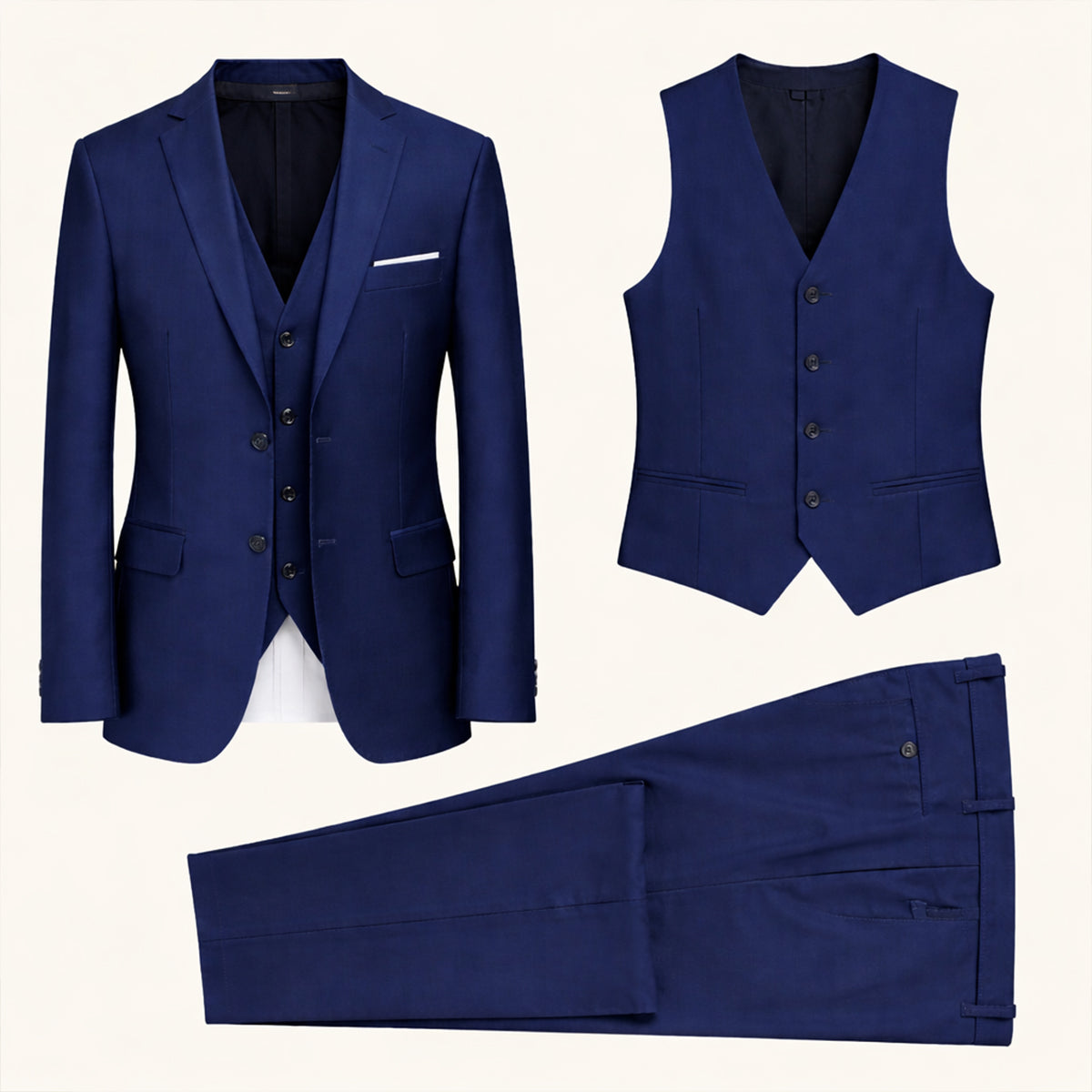Men’s 3 Piece Suit – The Pesaro - Slim Fit Formal Wedding & Business Suit Set