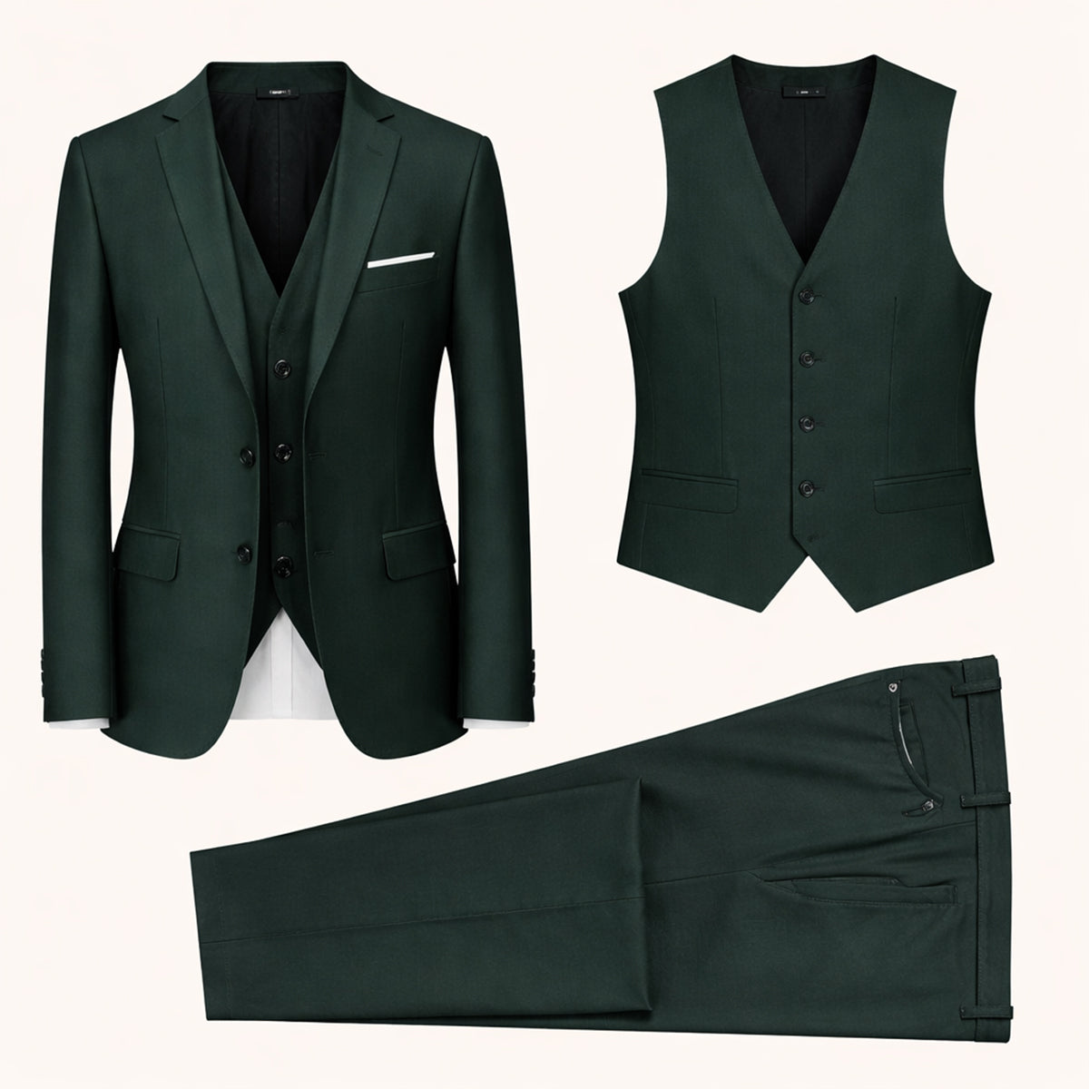 Men’s 3 Piece Suit – The Pesaro - Slim Fit Formal Wedding & Business Suit Set