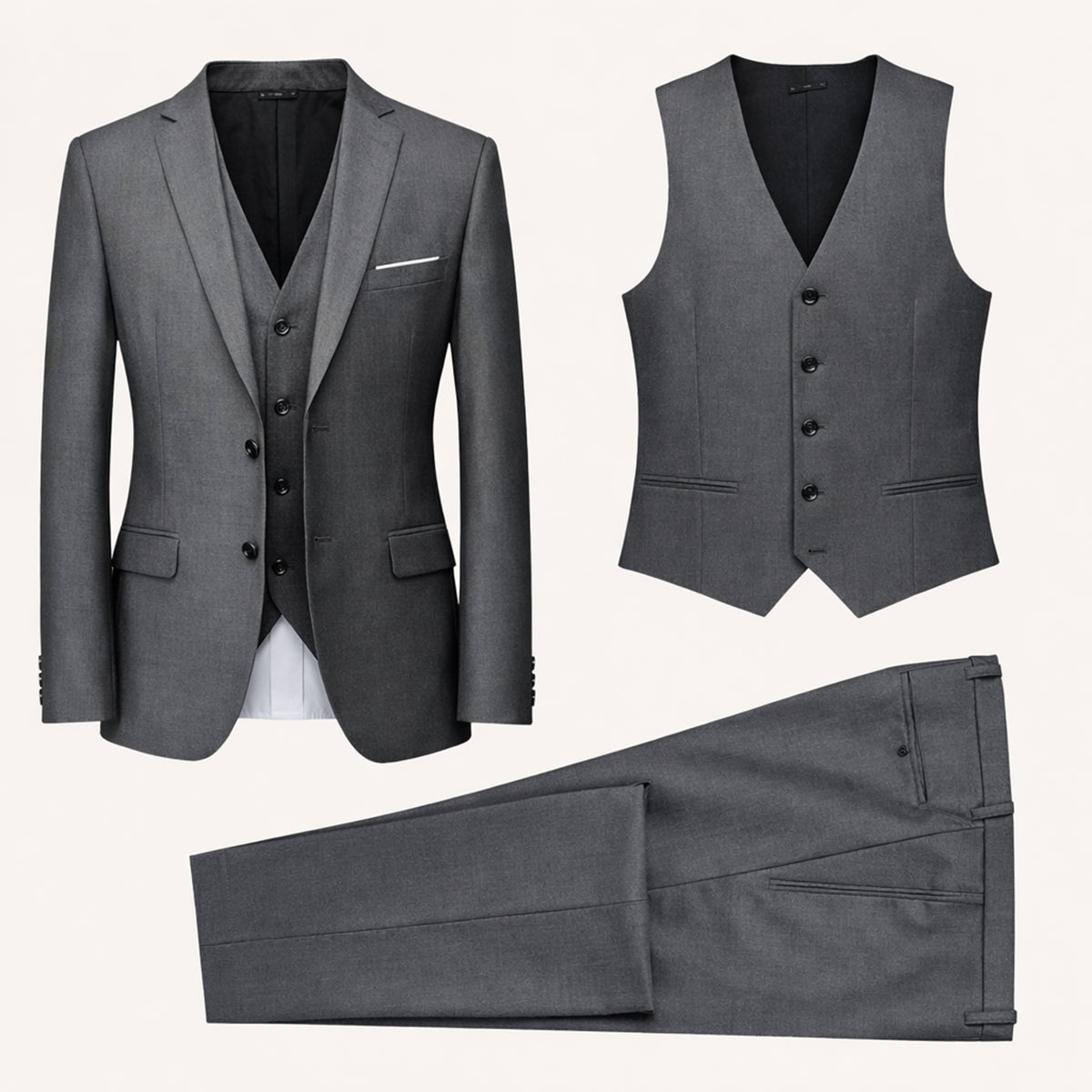 Men’s 3 Piece Suit – The Pesaro - Slim Fit Formal Wedding & Business Suit Set