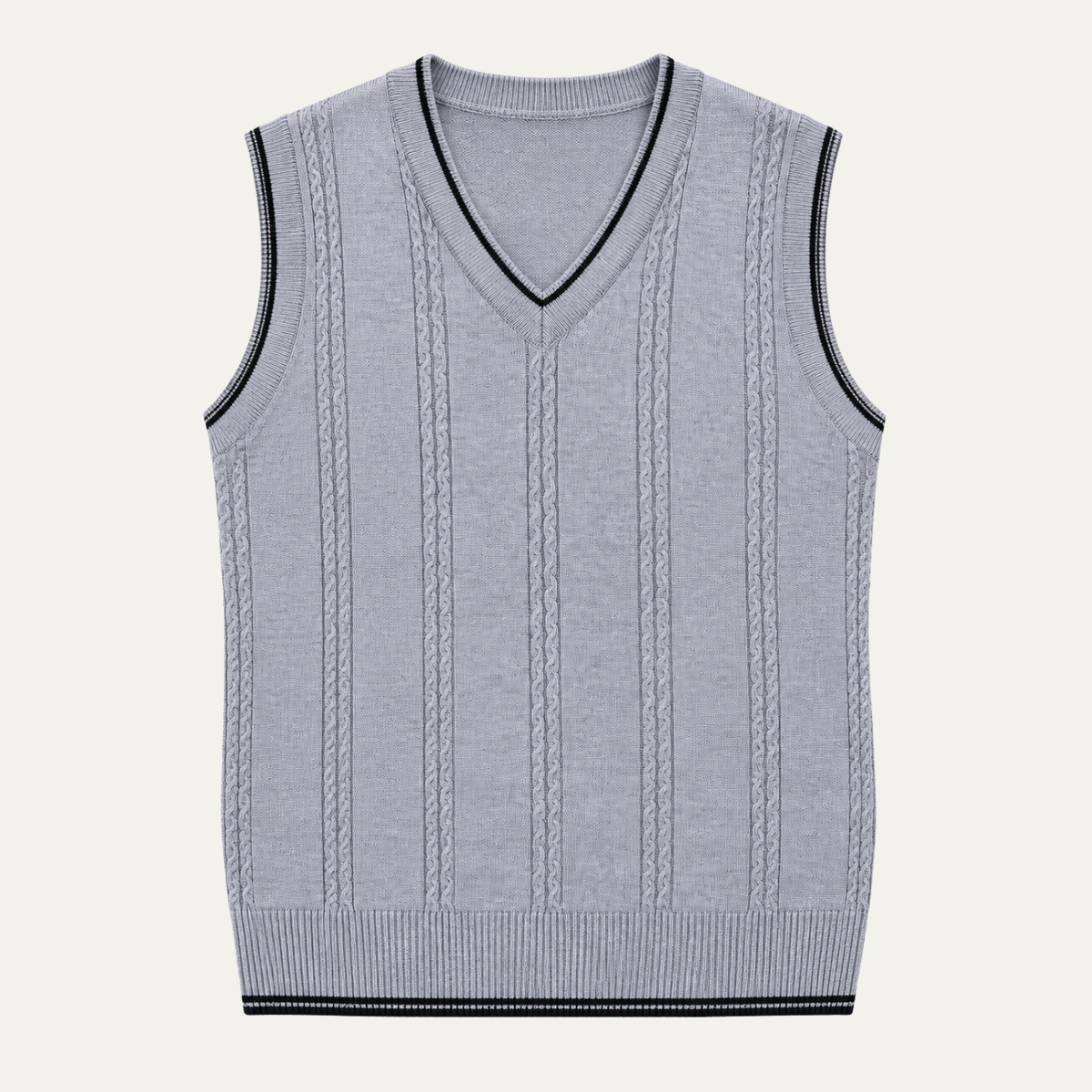 The Pimlico Men's V Neck Cable Knit Tank Top