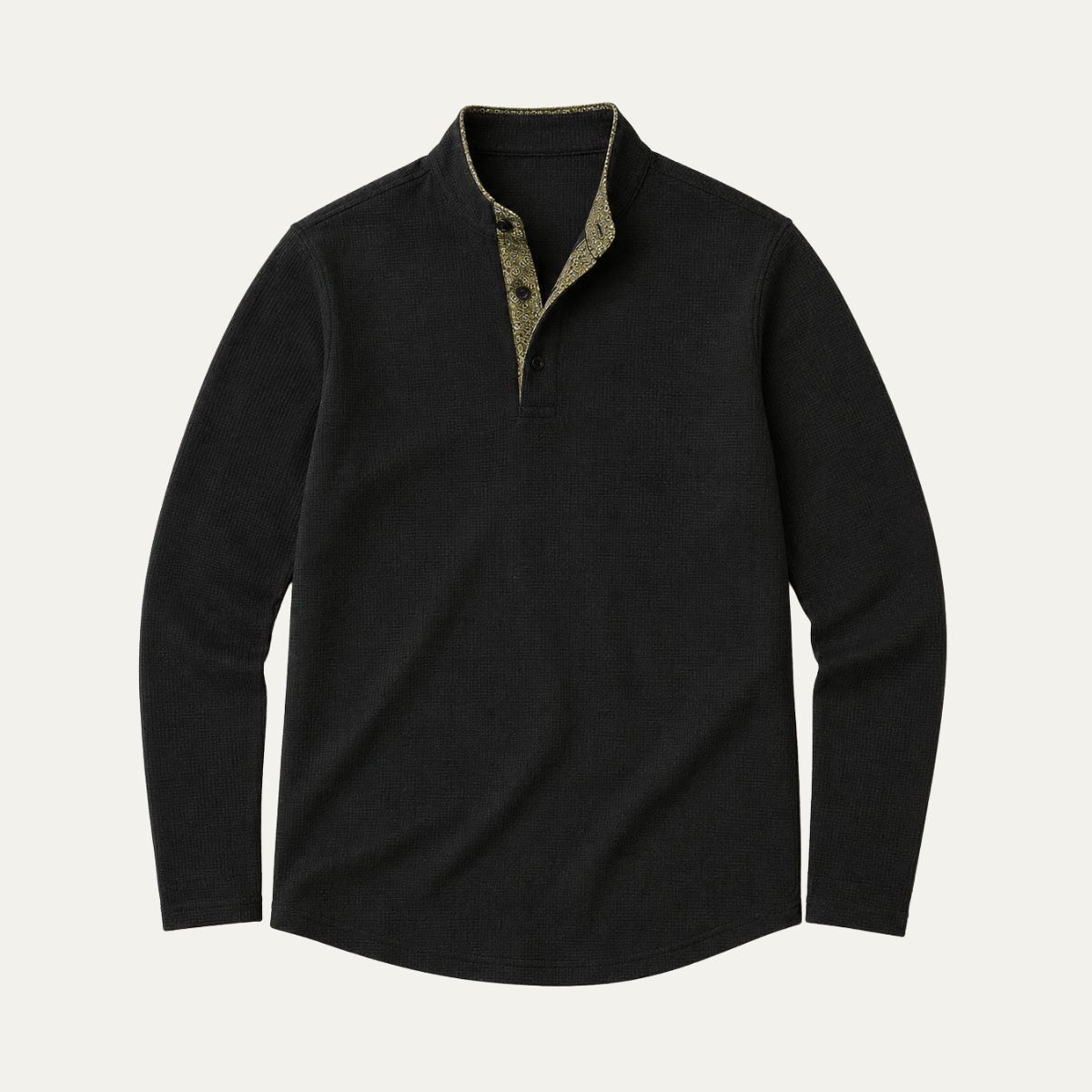 The Toscana Men's Breathable Long Sleeve Henley Polo Shirt