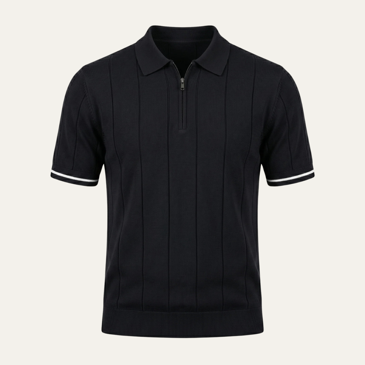 The Venezia Men's Smart Zip Neck Knit Polo Shirt