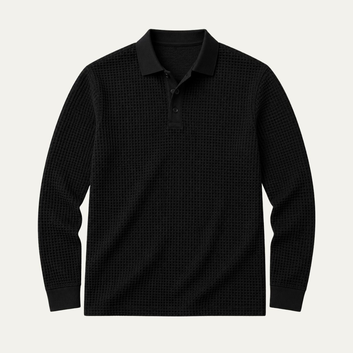 The Navona Men's Casual Long Sleeve Knit Polo Shirt