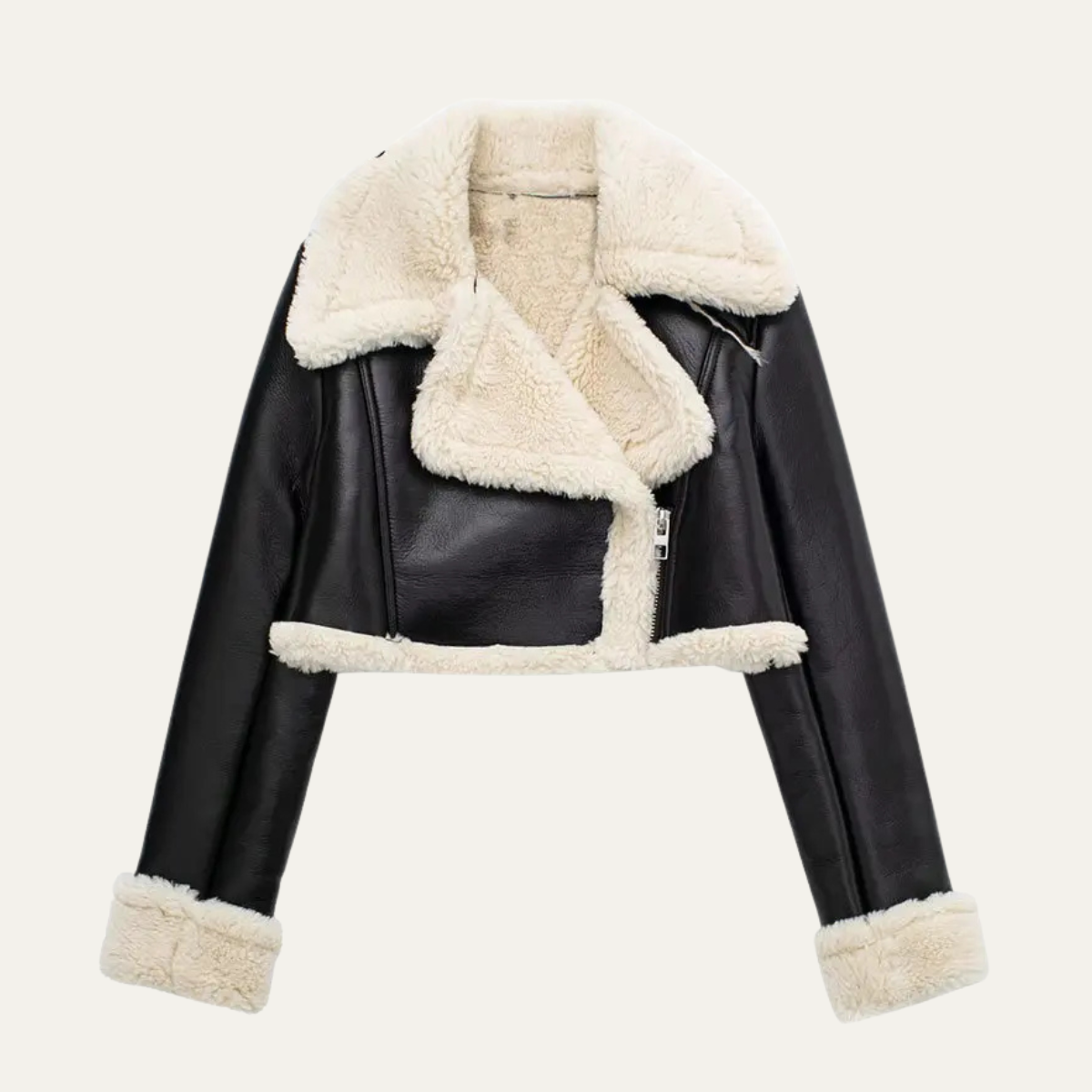 Women's Faux Fur Trim Jacket – Vintage Aviator Style
