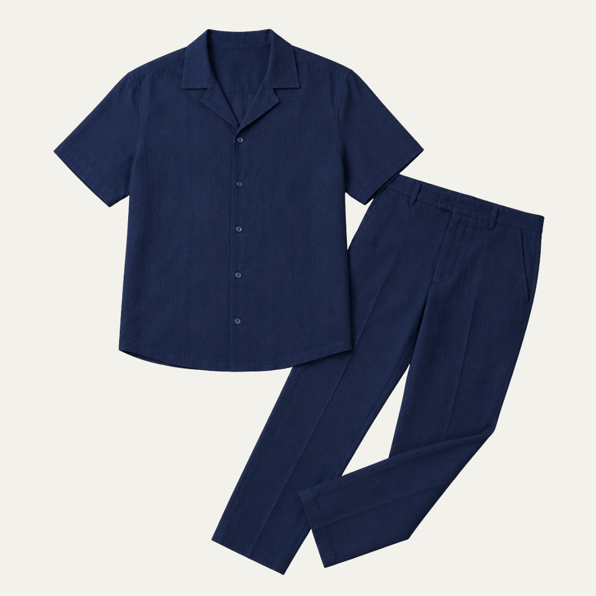 The Merano Men's Smart Casual Linen Shirt &amp; Trousers Set