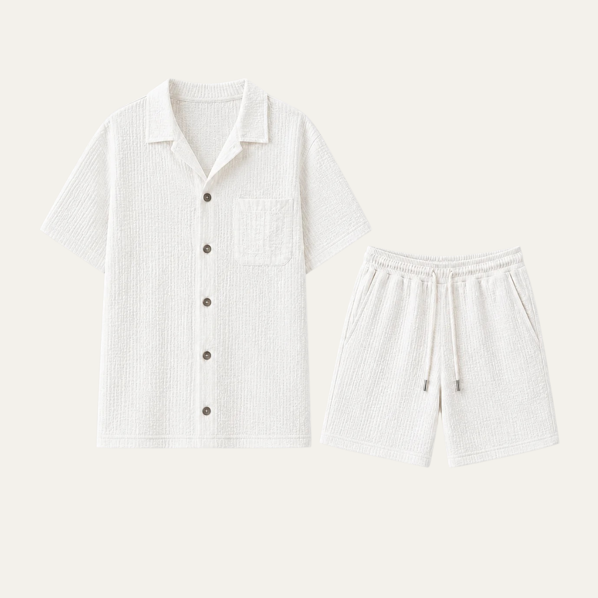 The Orvieto Men's Trendy Linen Shirt & Shorts Co Ord Set