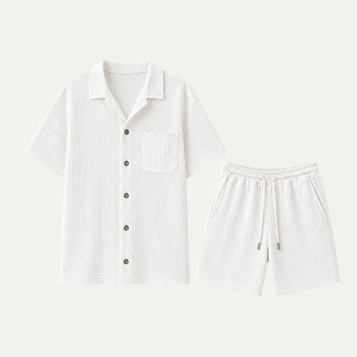 The Vernazza Men's Relaxed Fit Linen Shirt & Shorts Set