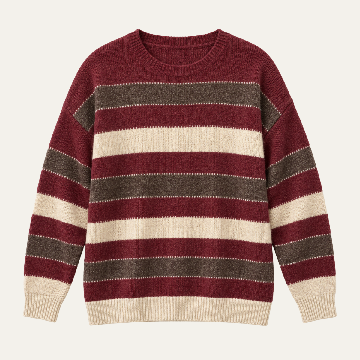 Women's Striped Jumper – Crew Neck Knitted Jumper