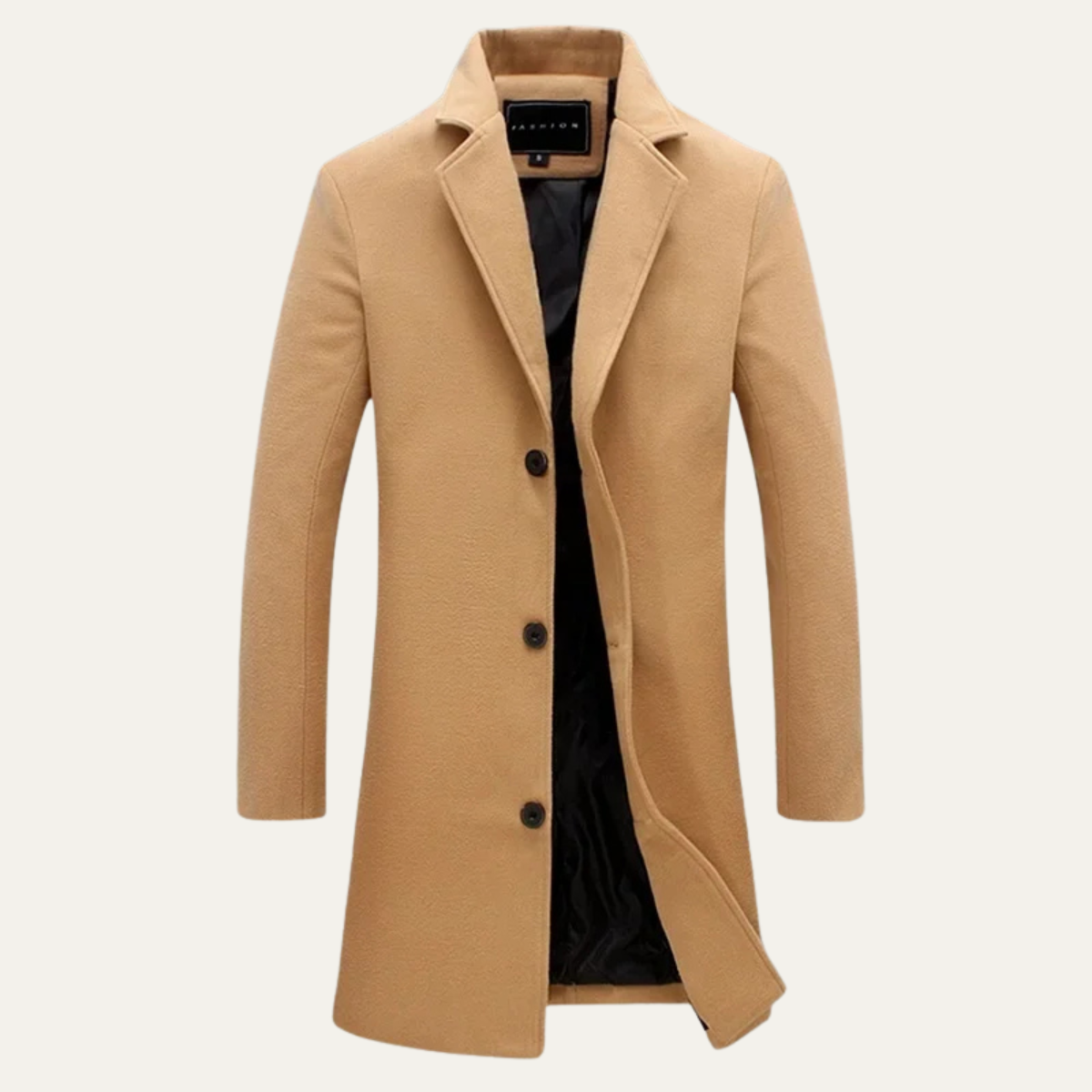 Men's Long Overcoat – Cotton Wool Blend