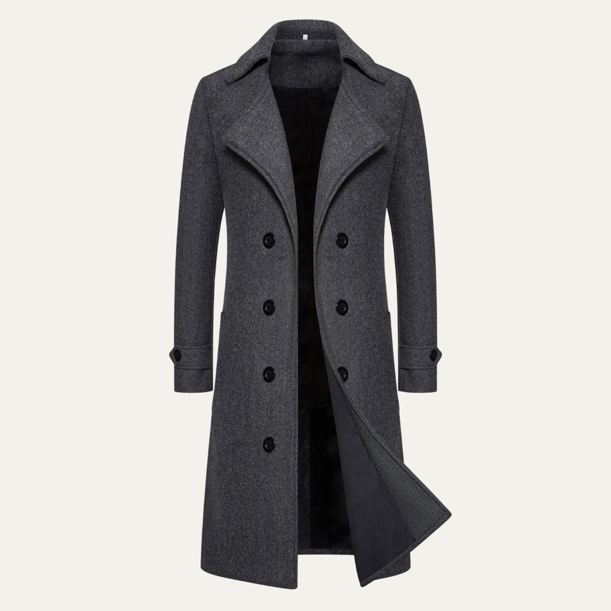 Men's Slim Wool Trench Coat – Double Breasted